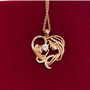 Elegant Rose Gold Heart Pendant Necklace